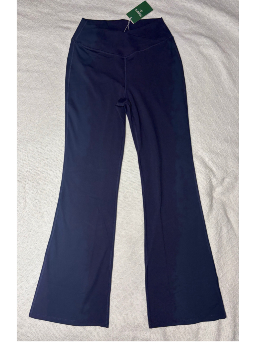 Halara Crossover High Waisted Flare Leggings Navy Blue Med NWT